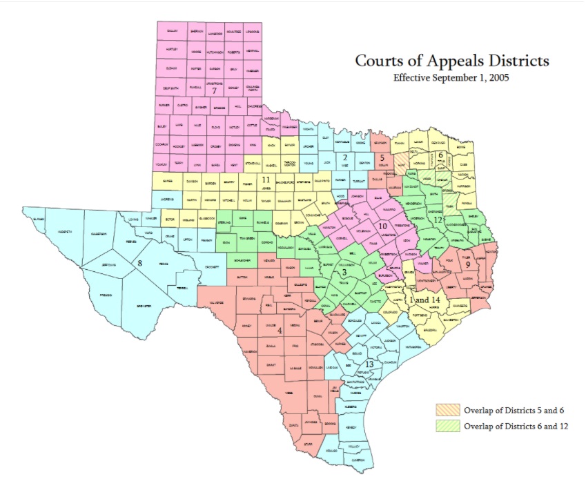court of appeals districts map